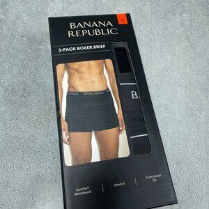 Banana Republic 3-Pack Boxer Briefs Size M Black Stretch Fit a0702